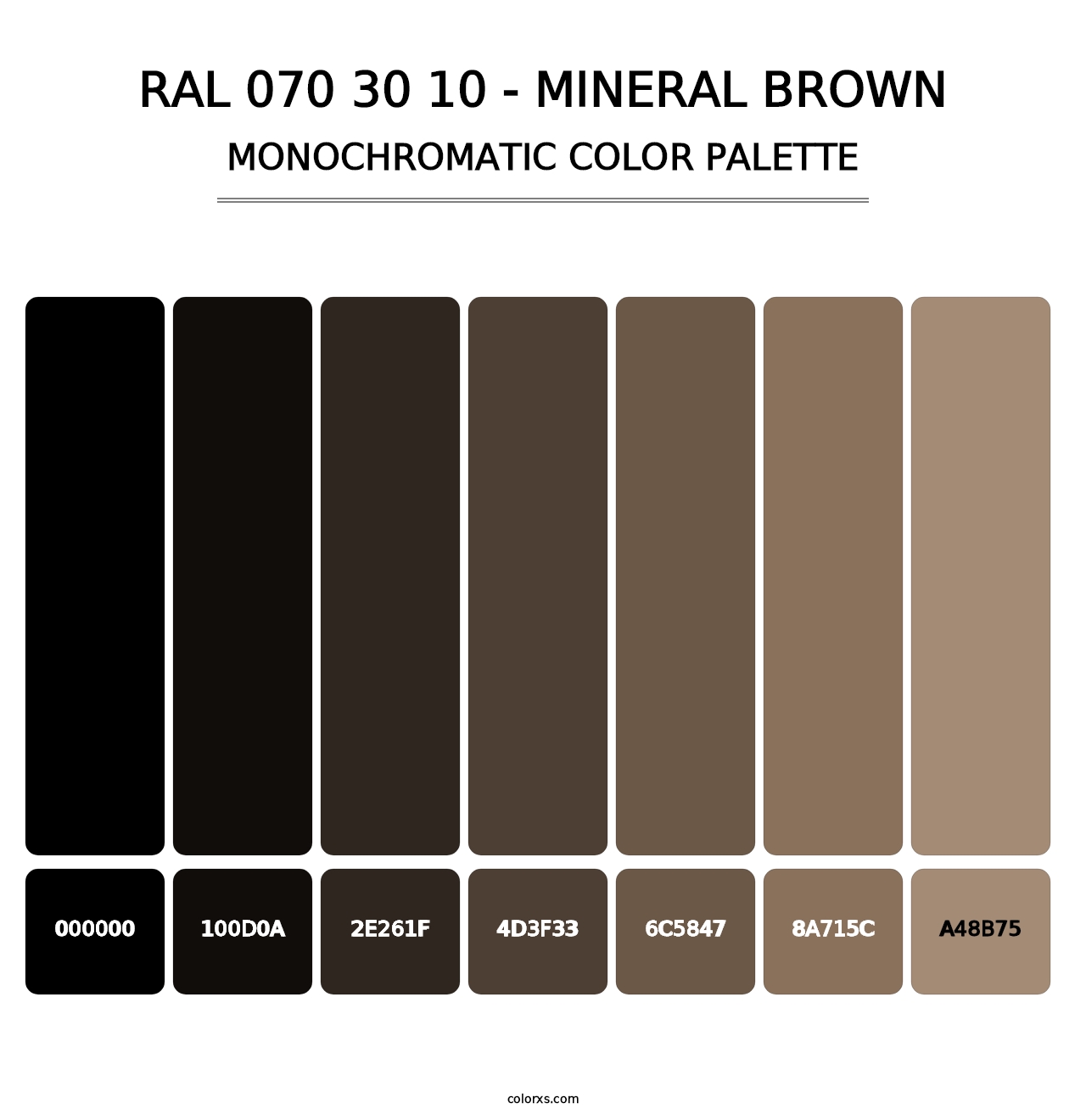 RAL 070 30 10 - Mineral Brown - Monochromatic Color Palette