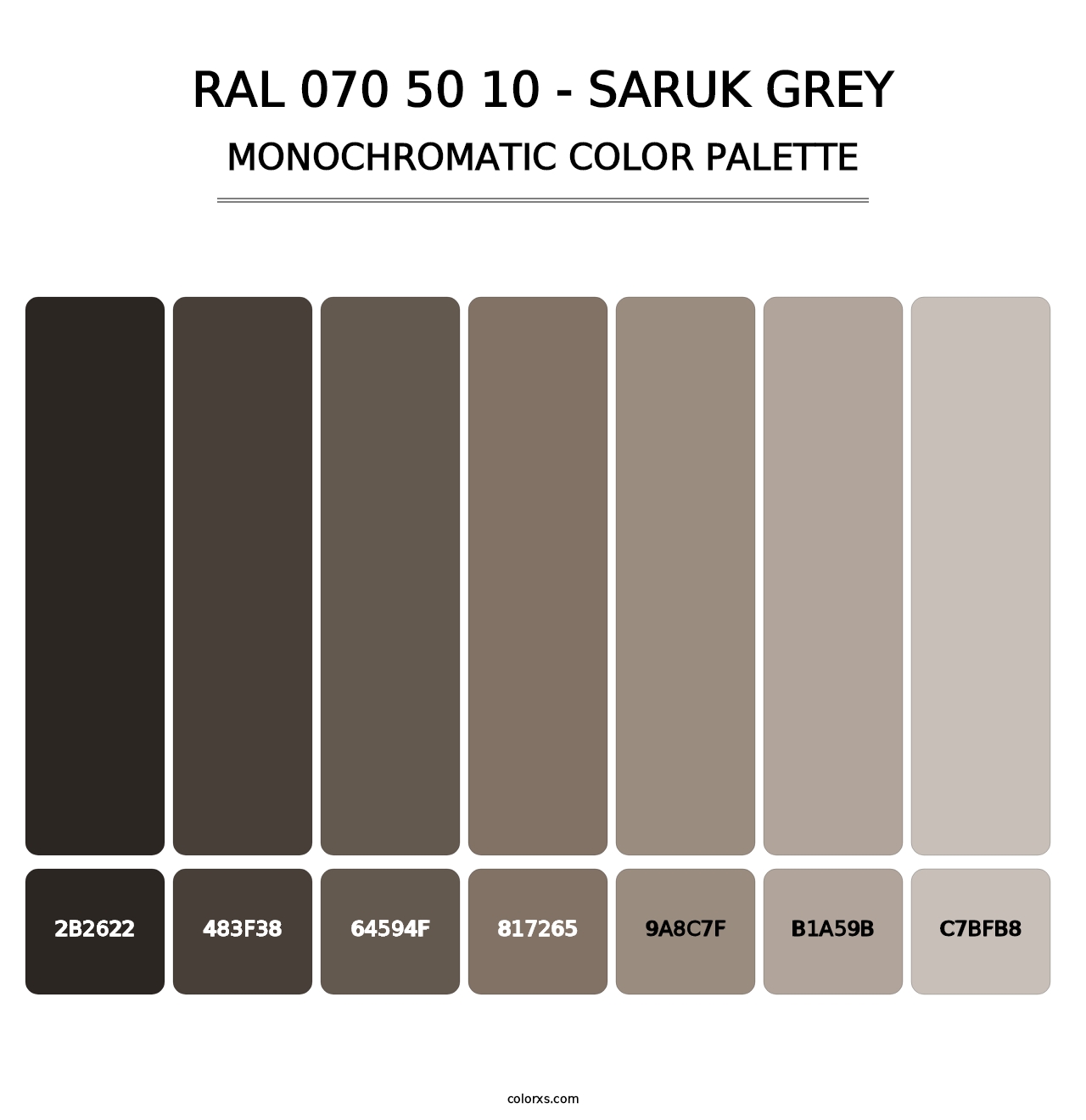 RAL 070 50 10 - Saruk Grey - Monochromatic Color Palette