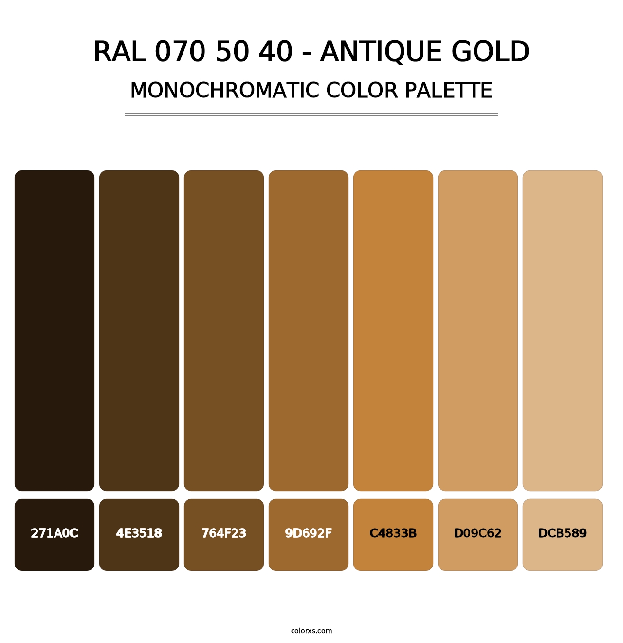 RAL 070 50 40 - Antique Gold - Monochromatic Color Palette