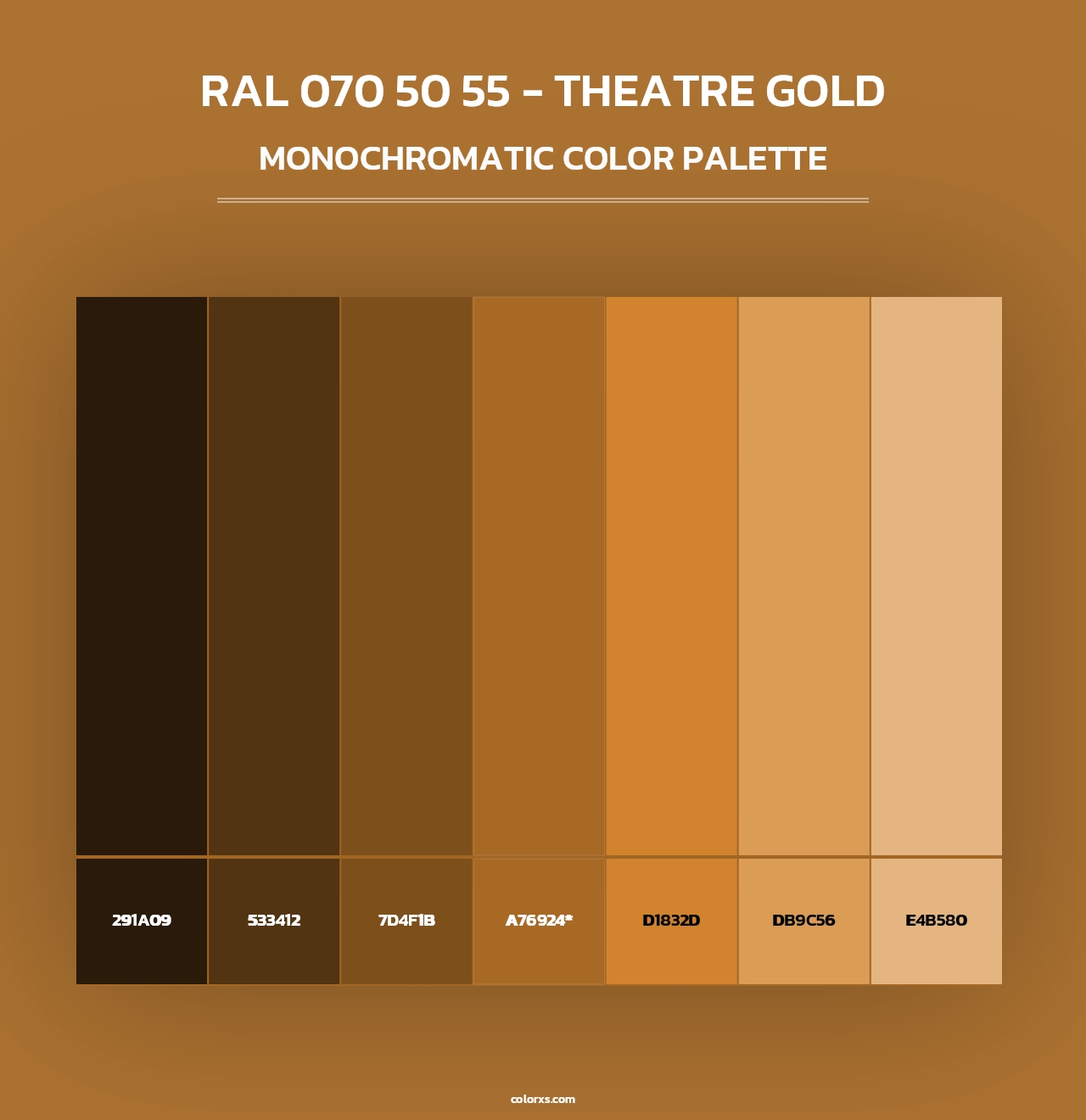 RAL 070 50 55 - Theatre Gold - Monochromatic Color Palette