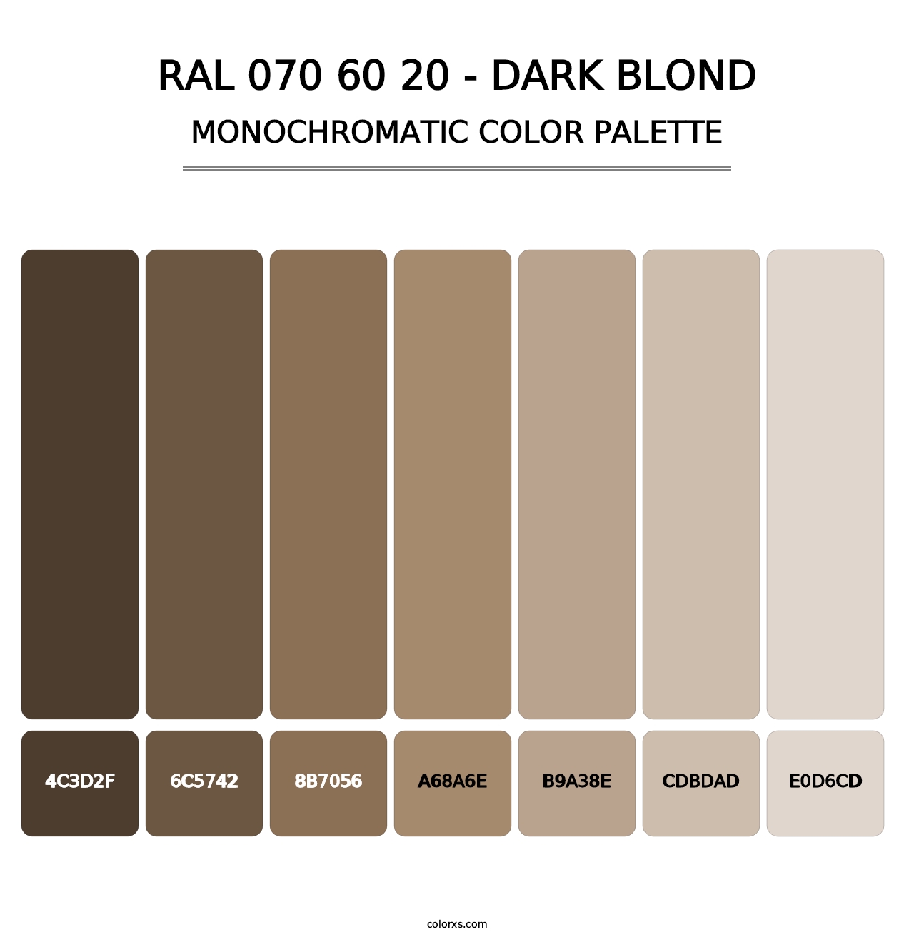 RAL 070 60 20 - Dark Blond - Monochromatic Color Palette