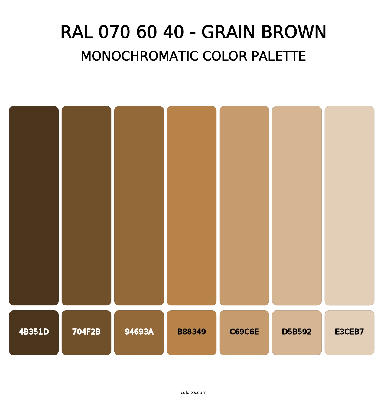 RAL 070 60 40 - Grain Brown - Monochromatic Color Palette