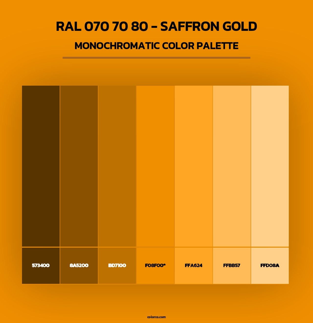 RAL 070 70 80 - Saffron Gold - Monochromatic Color Palette