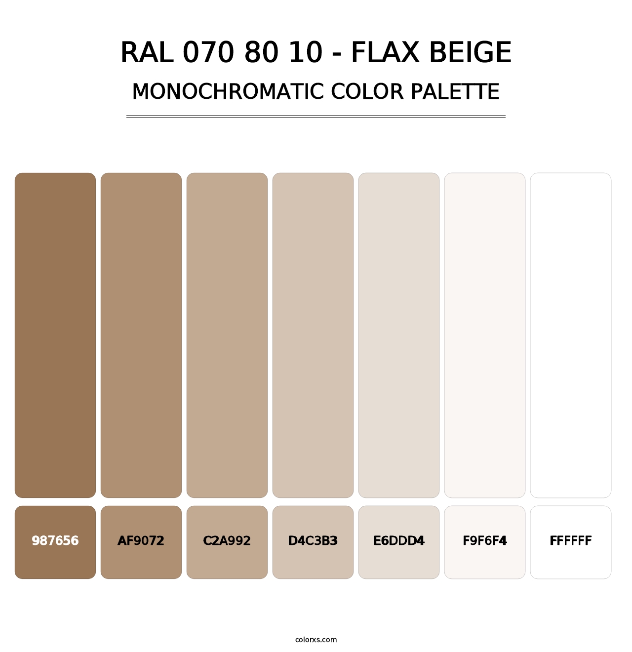RAL 070 80 10 - Flax Beige - Monochromatic Color Palette