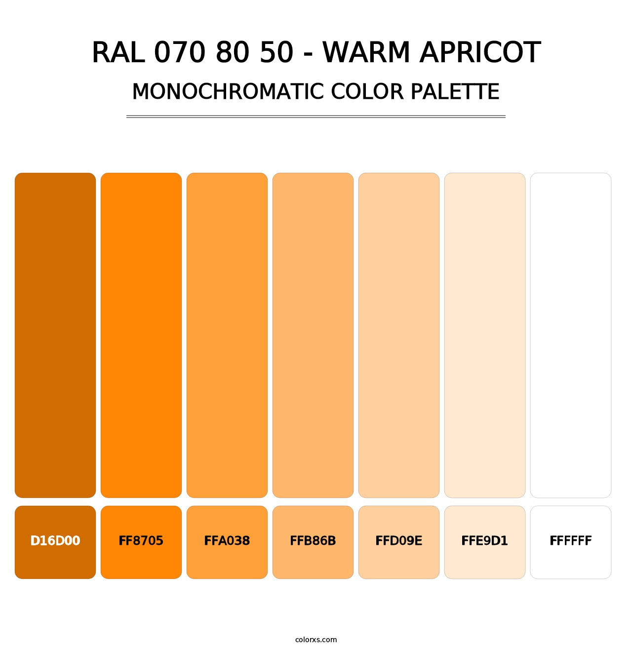 RAL 070 80 50 - Warm Apricot - Monochromatic Color Palette