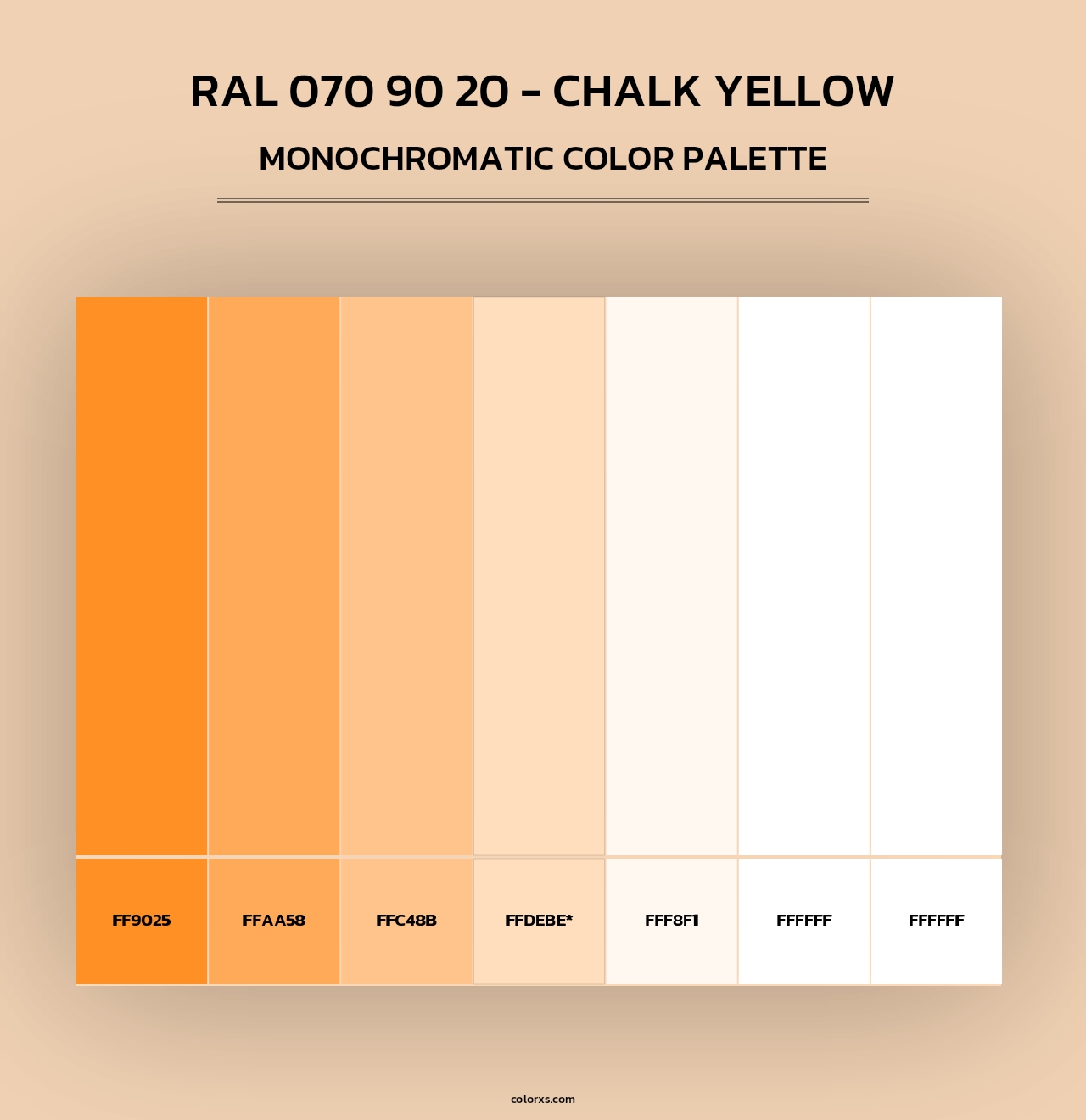 RAL 070 90 20 - Chalk Yellow - Monochromatic Color Palette
