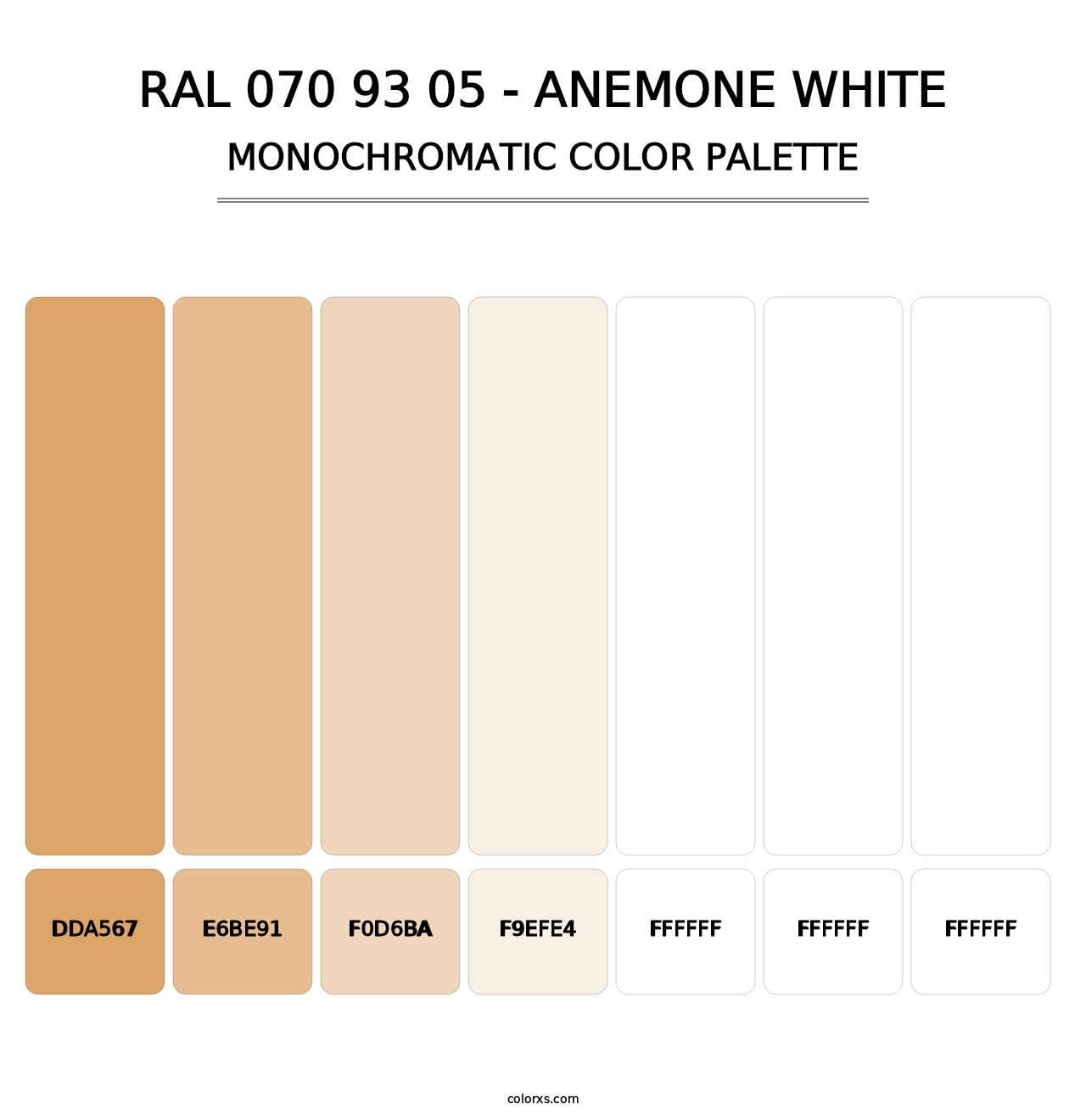 RAL 070 93 05 - Anemone White - Monochromatic Color Palette