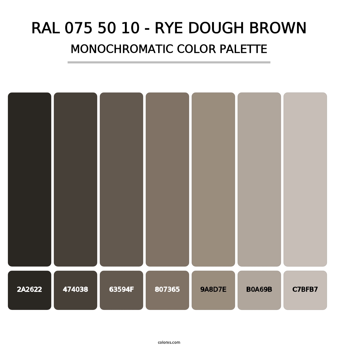 RAL 075 50 10 - Rye Dough Brown - Monochromatic Color Palette