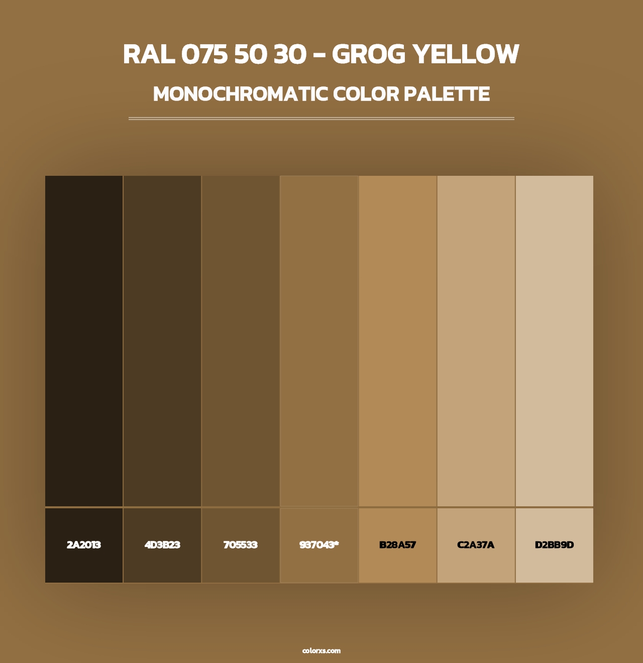 RAL 075 50 30 - Grog Yellow - Monochromatic Color Palette