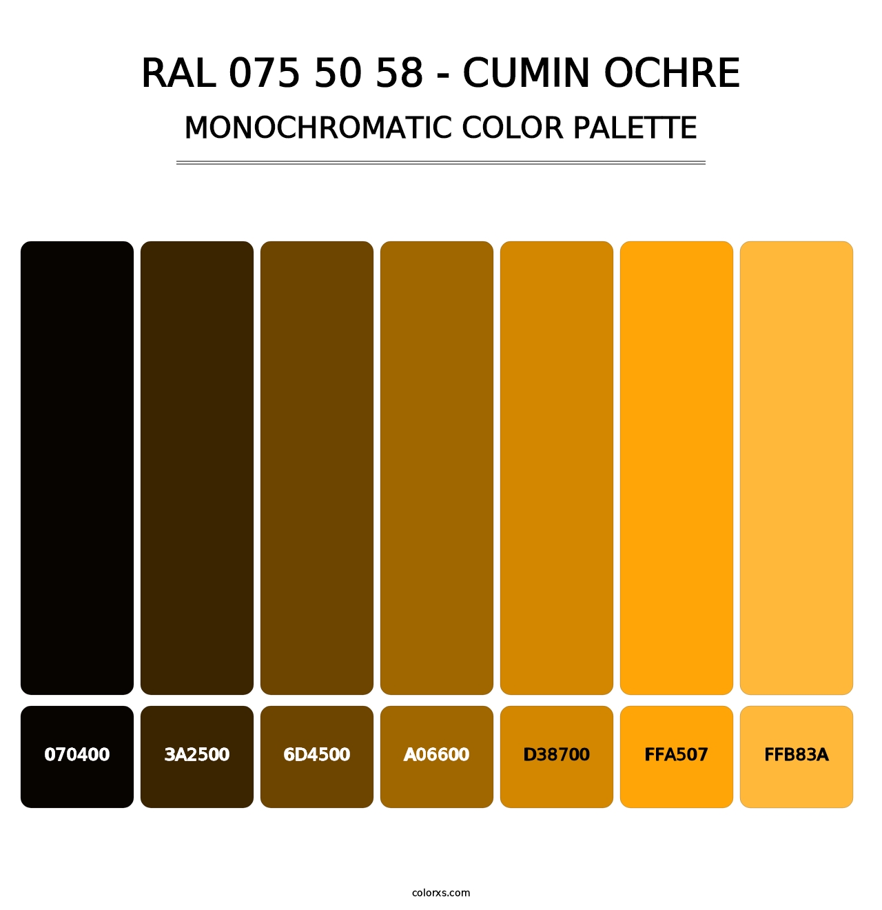 RAL 075 50 58 - Cumin Ochre - Monochromatic Color Palette