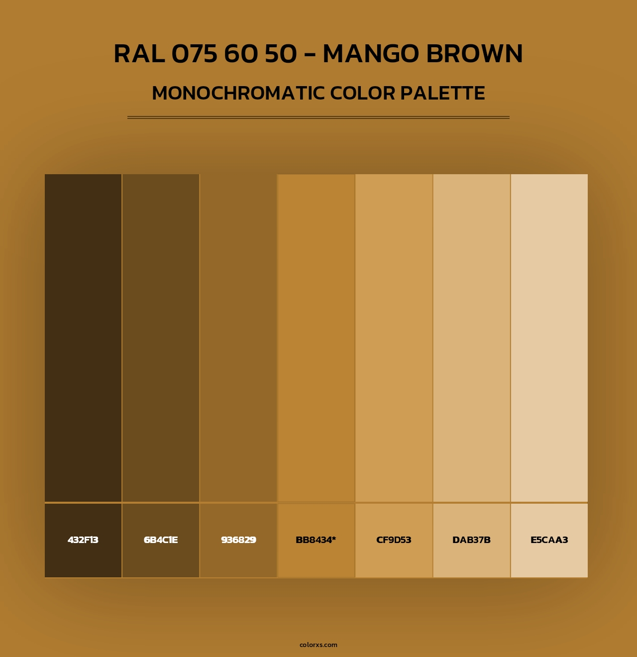 RAL 075 60 50 - Mango Brown - Monochromatic Color Palette