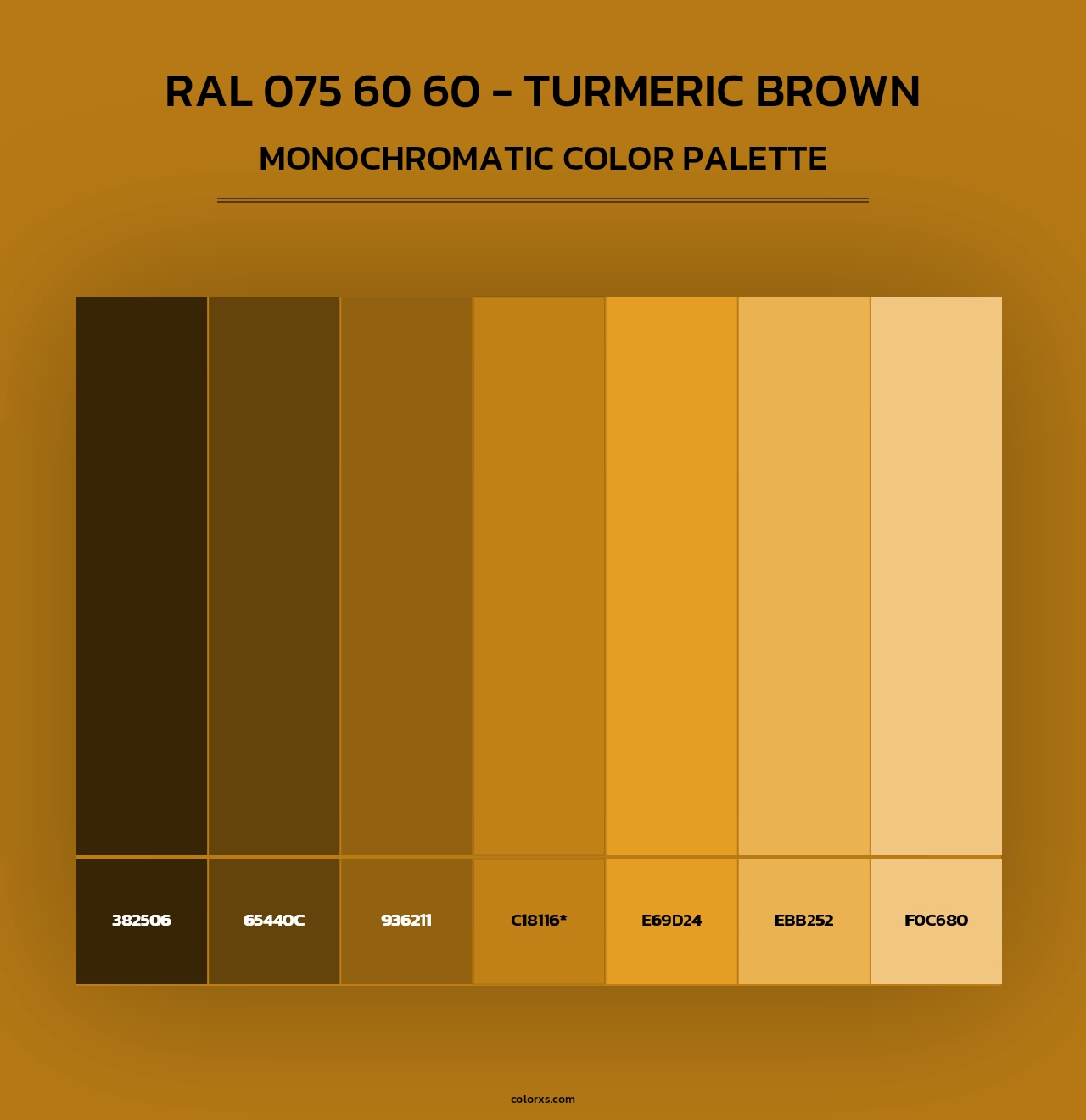 RAL 075 60 60 - Turmeric Brown - Monochromatic Color Palette