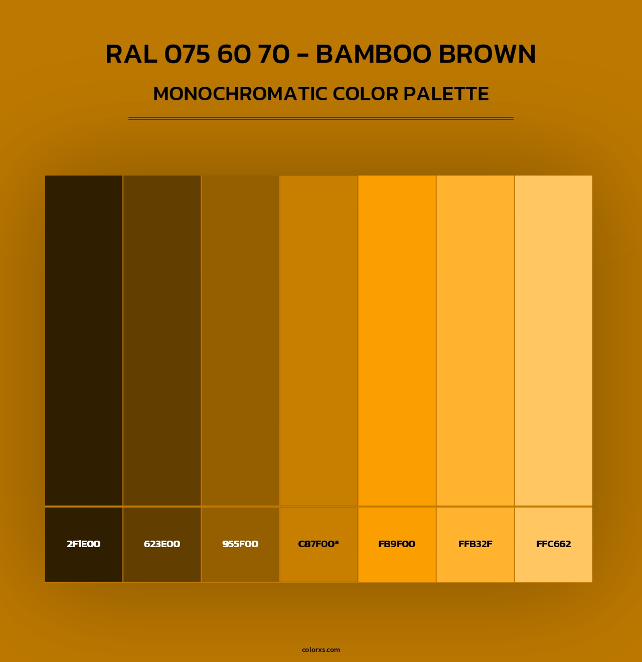 RAL 075 60 70 - Bamboo Brown - Monochromatic Color Palette