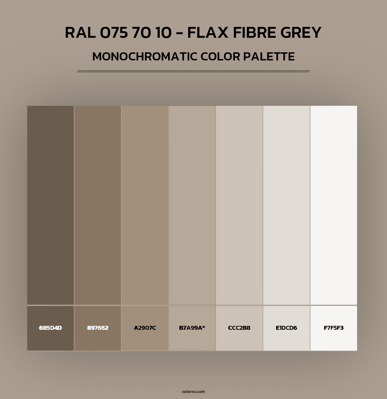 RAL 075 70 10 - Flax Fibre Grey - Monochromatic Color Palette