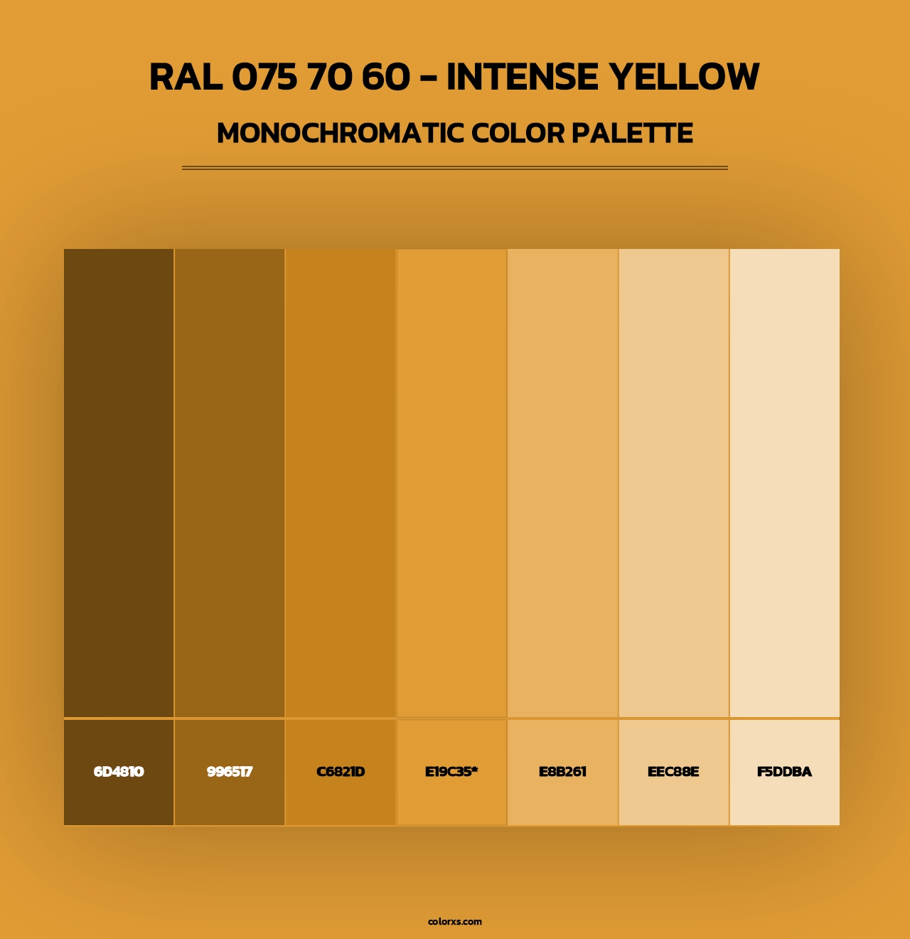 RAL 075 70 60 - Intense Yellow - Monochromatic Color Palette