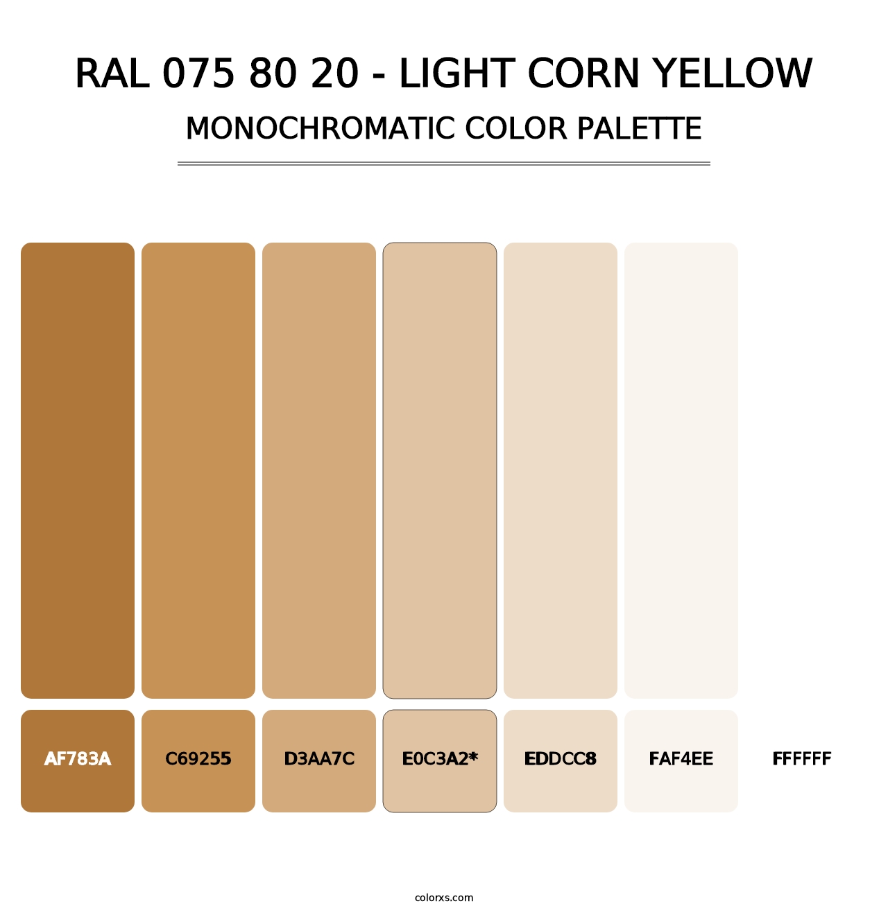 RAL 075 80 20 - Light Corn Yellow - Monochromatic Color Palette