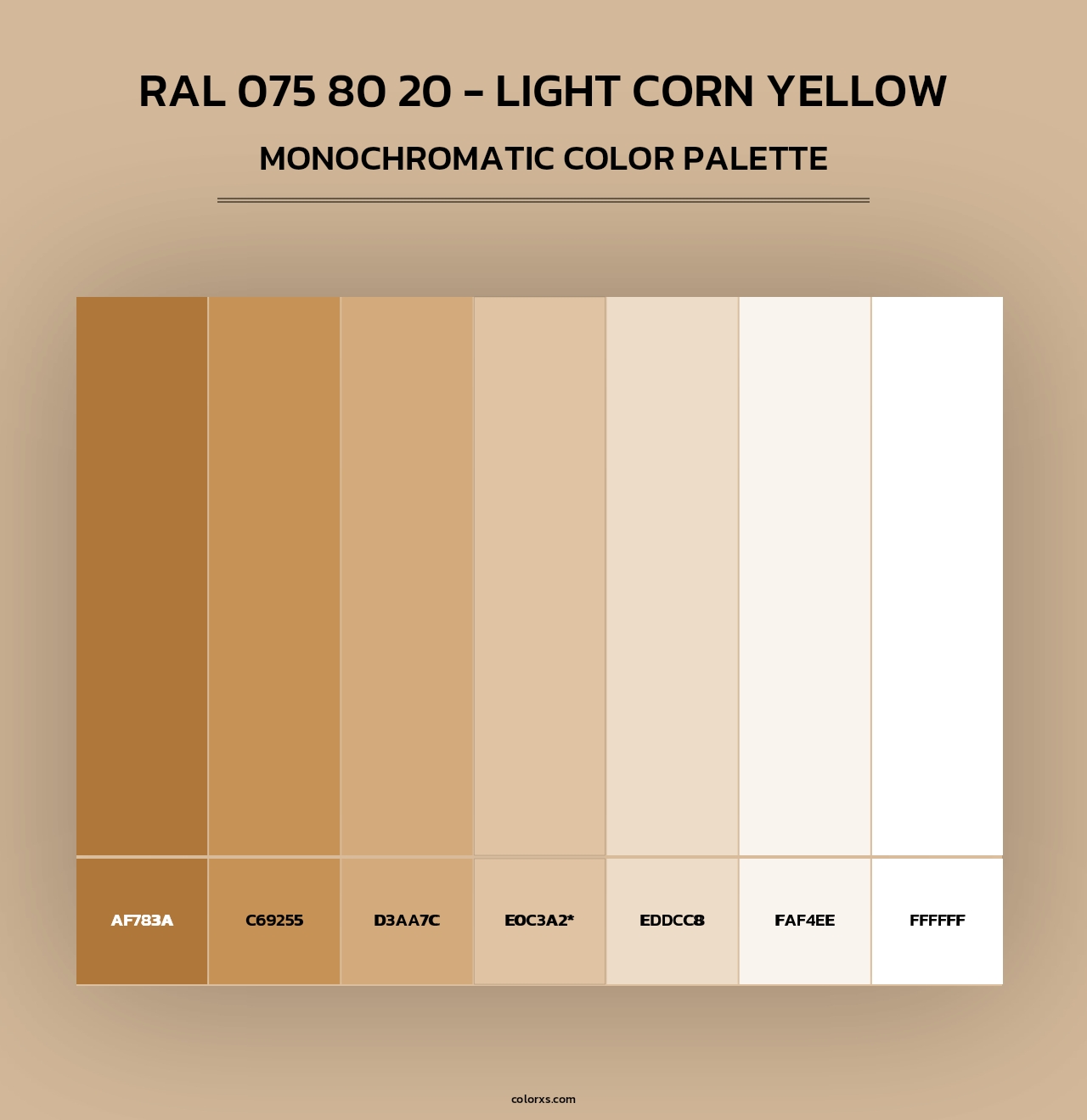 RAL 075 80 20 - Light Corn Yellow - Monochromatic Color Palette