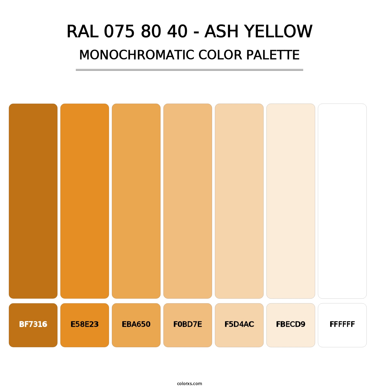 RAL 075 80 40 - Ash Yellow - Monochromatic Color Palette
