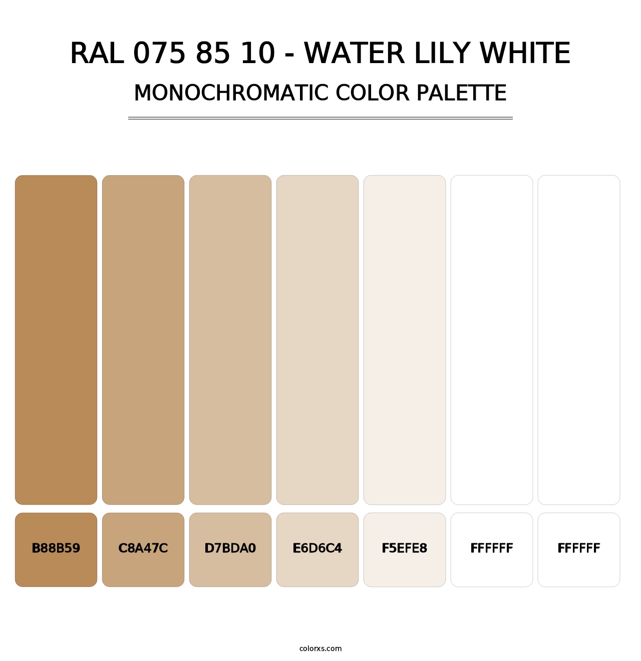 RAL 075 85 10 - Water Lily White - Monochromatic Color Palette