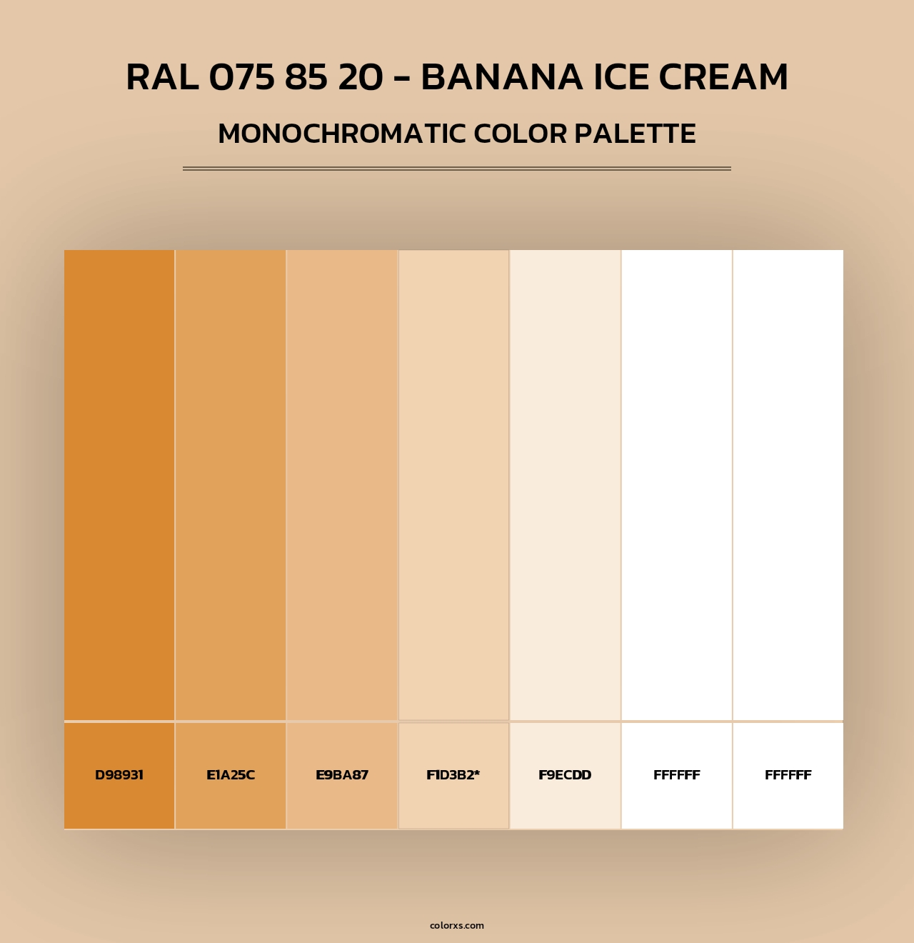 RAL 075 85 20 - Banana Ice Cream - Monochromatic Color Palette