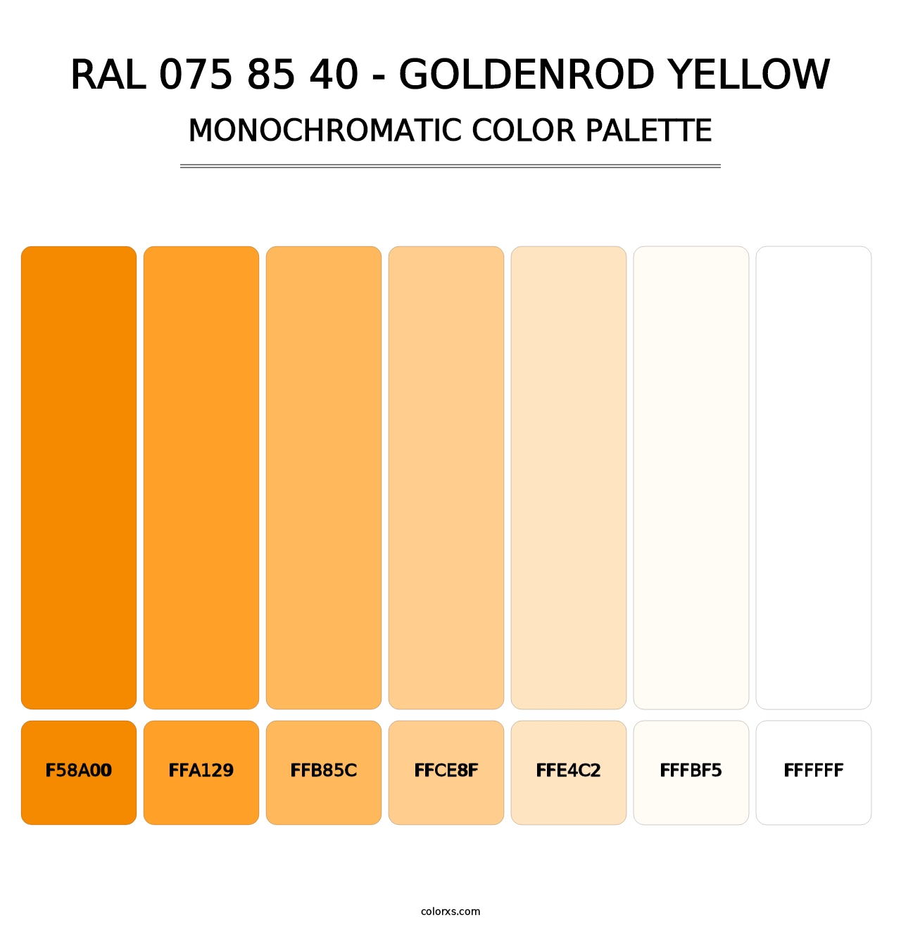 RAL 075 85 40 - Goldenrod Yellow - Monochromatic Color Palette