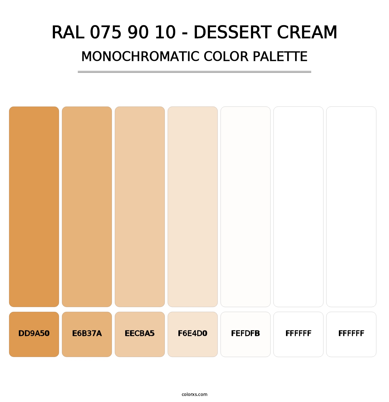 RAL 075 90 10 - Dessert Cream - Monochromatic Color Palette