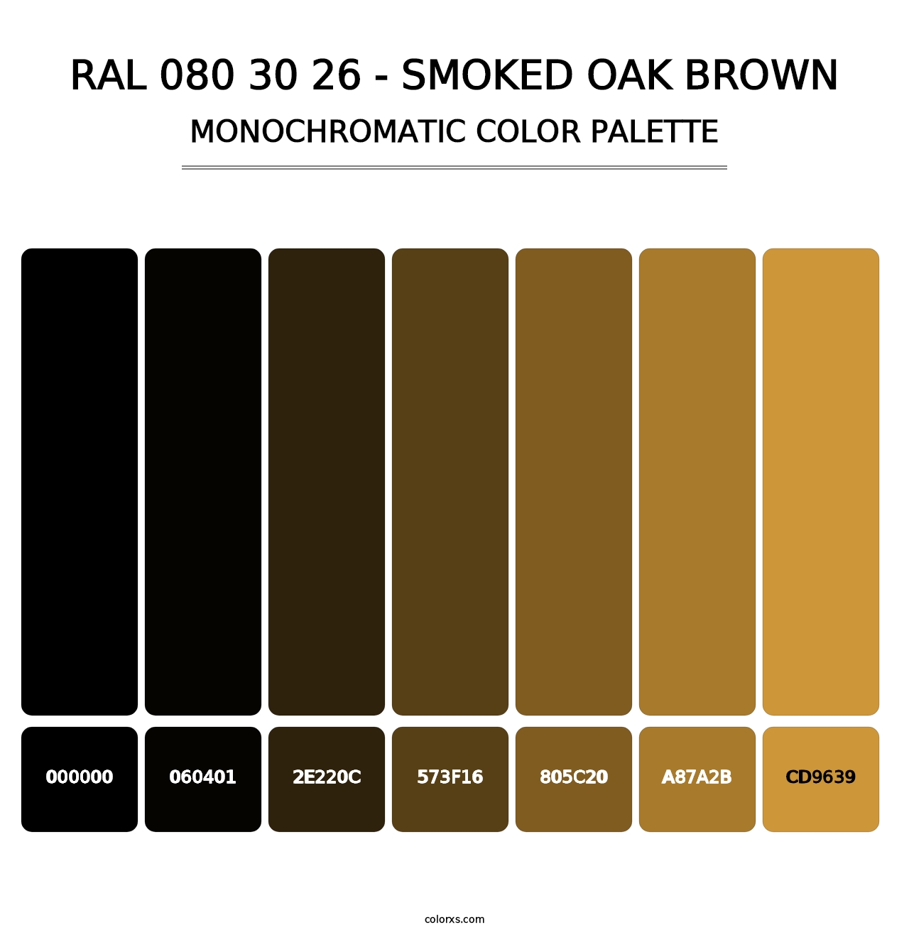 RAL 080 30 26 - Smoked Oak Brown - Monochromatic Color Palette