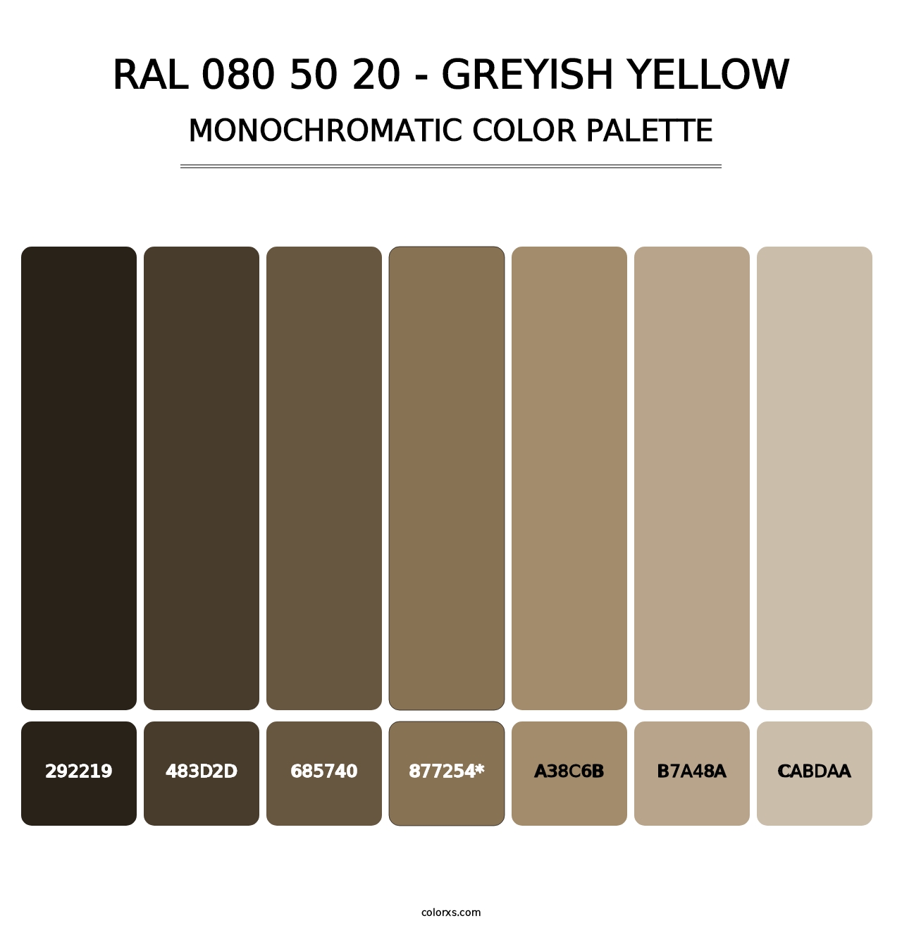 RAL 080 50 20 - Greyish Yellow - Monochromatic Color Palette