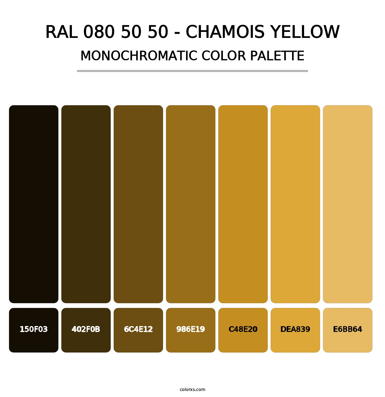 RAL 080 50 50 - Chamois Yellow - Monochromatic Color Palette