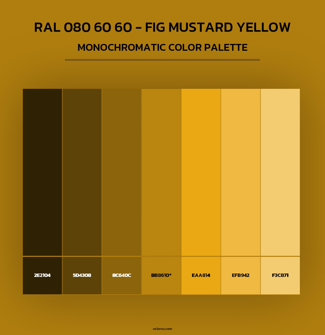 RAL 080 60 60 - Fig Mustard Yellow - Monochromatic Color Palette