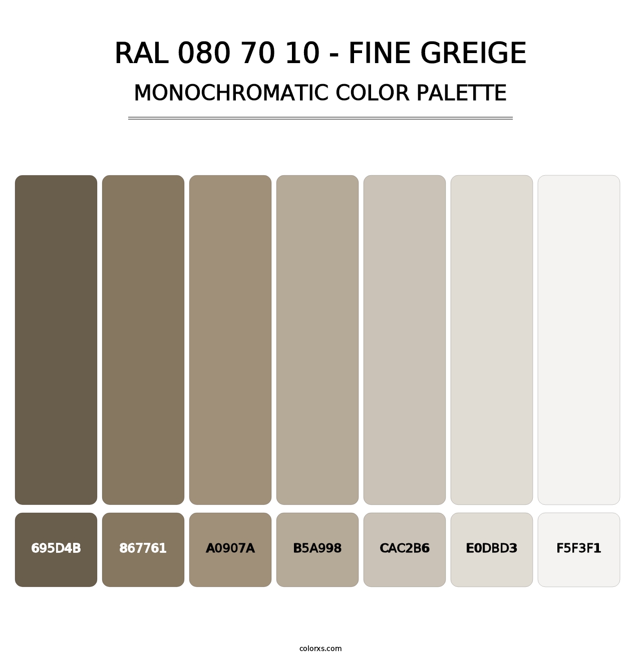 RAL 080 70 10 - Fine Greige - Monochromatic Color Palette