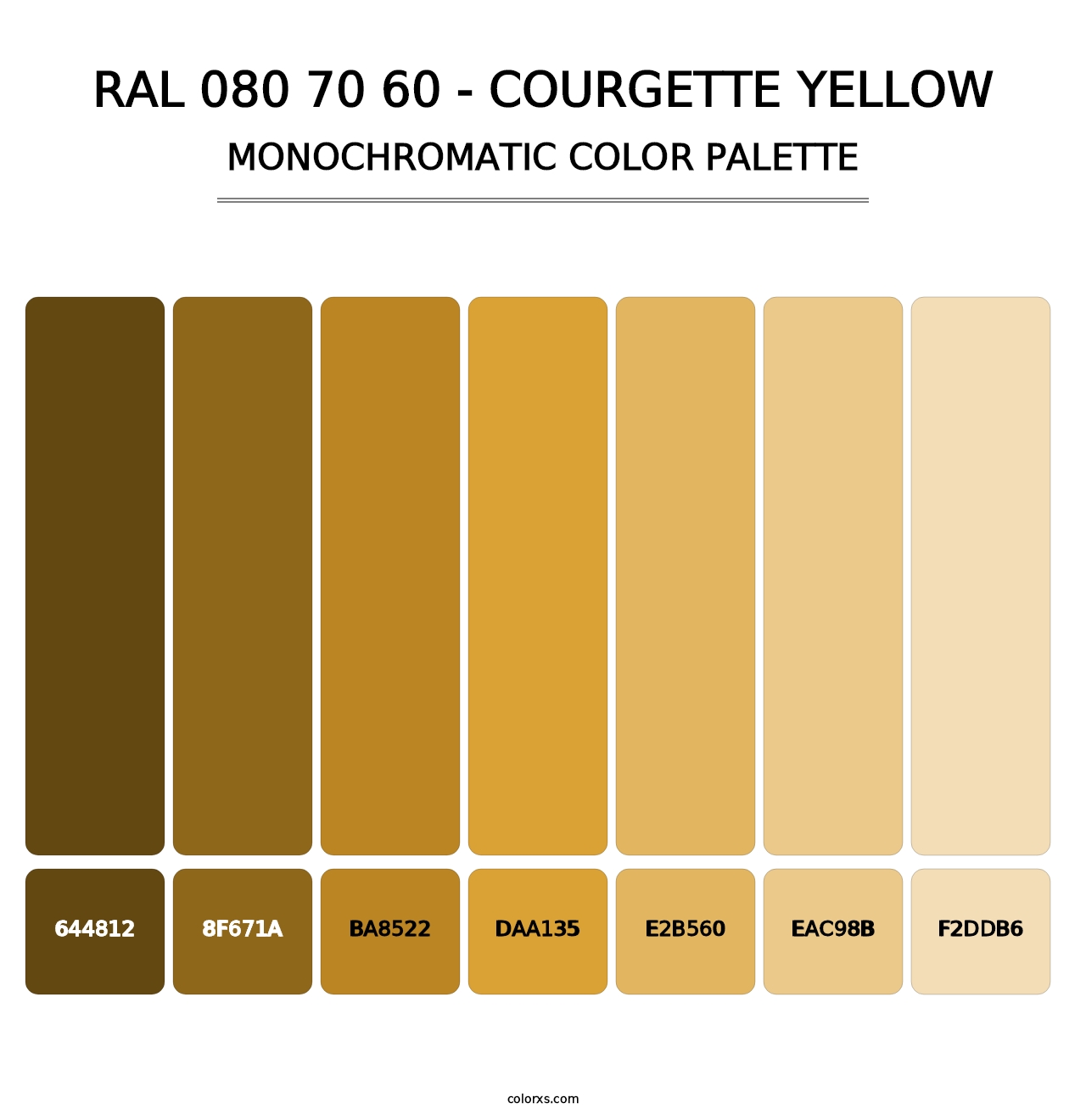 RAL 080 70 60 - Courgette Yellow - Monochromatic Color Palette