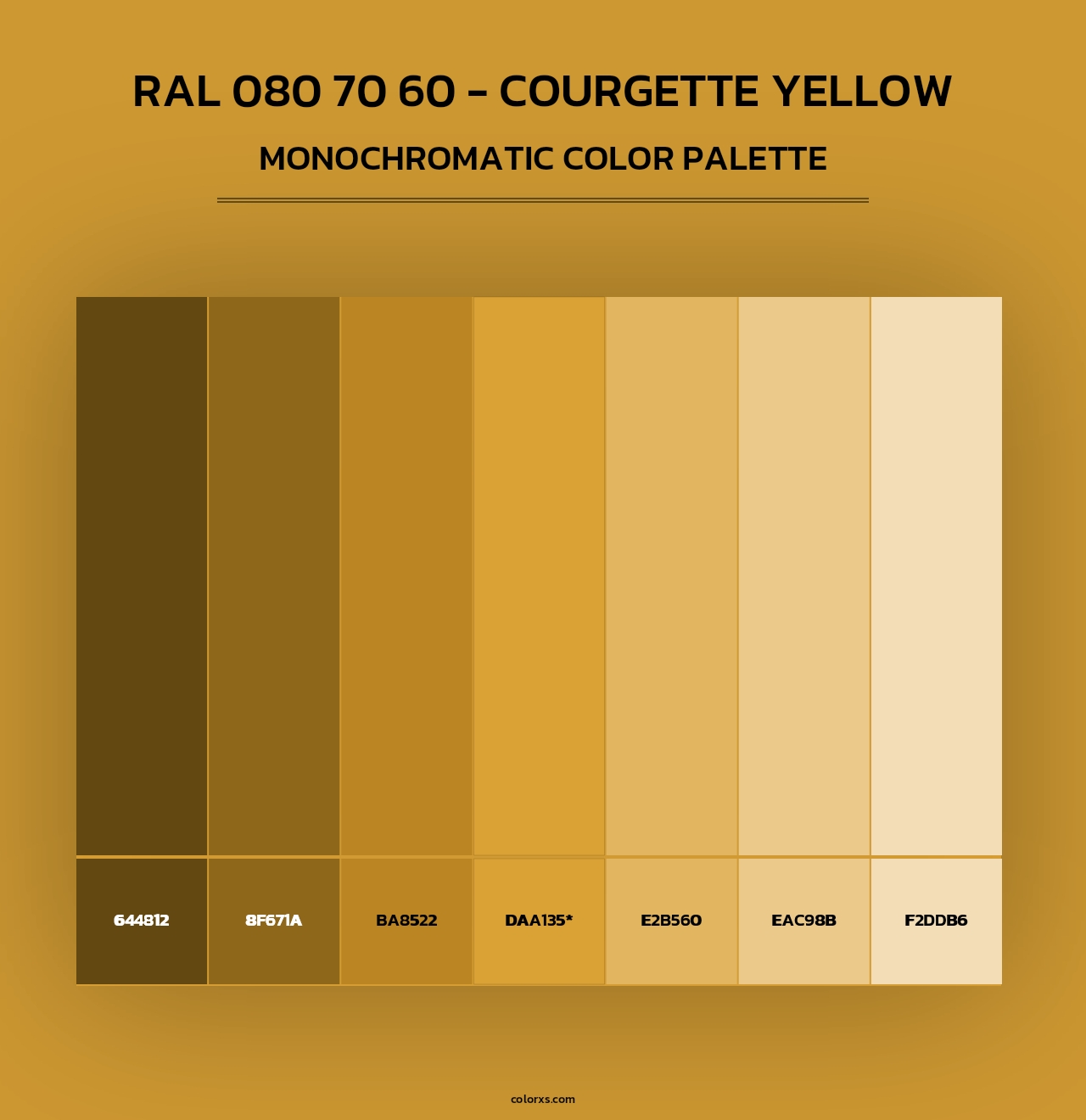 RAL 080 70 60 - Courgette Yellow - Monochromatic Color Palette