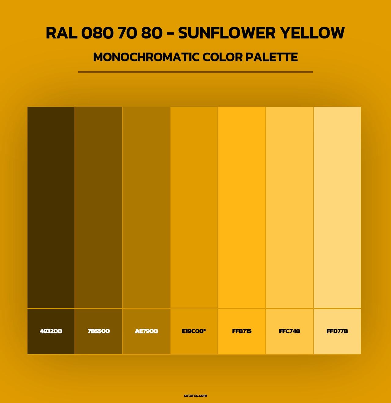 RAL 080 70 80 - Sunflower Yellow - Monochromatic Color Palette