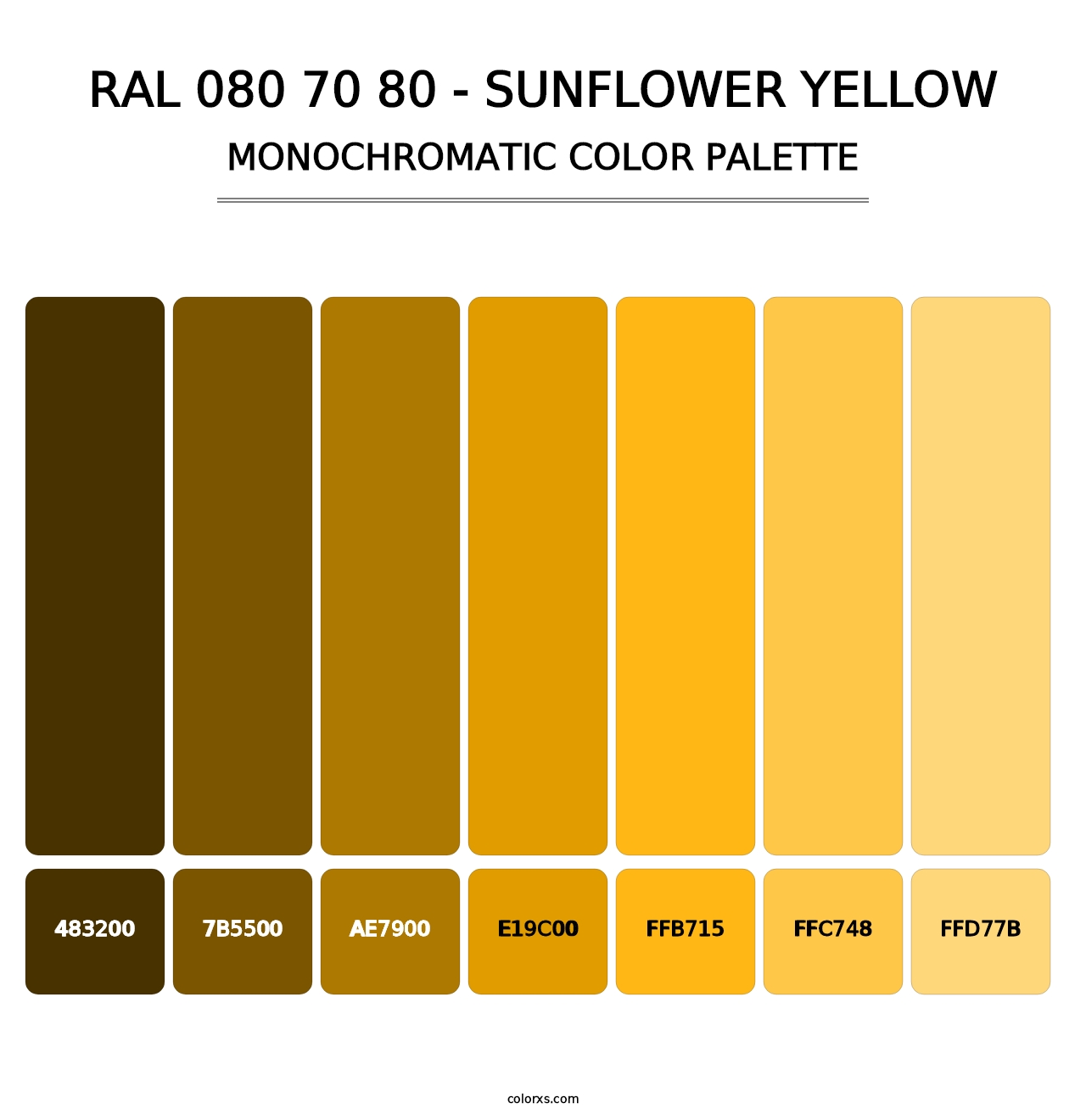 RAL 080 70 80 - Sunflower Yellow - Monochromatic Color Palette