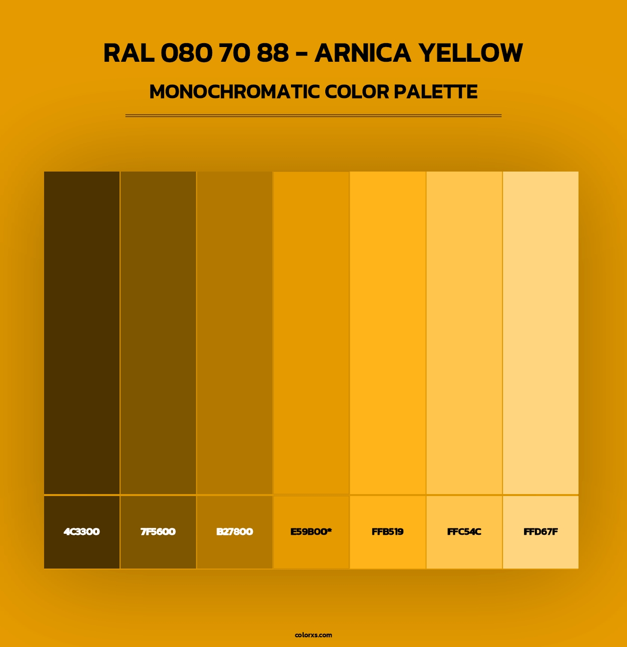 RAL 080 70 88 - Arnica Yellow - Monochromatic Color Palette