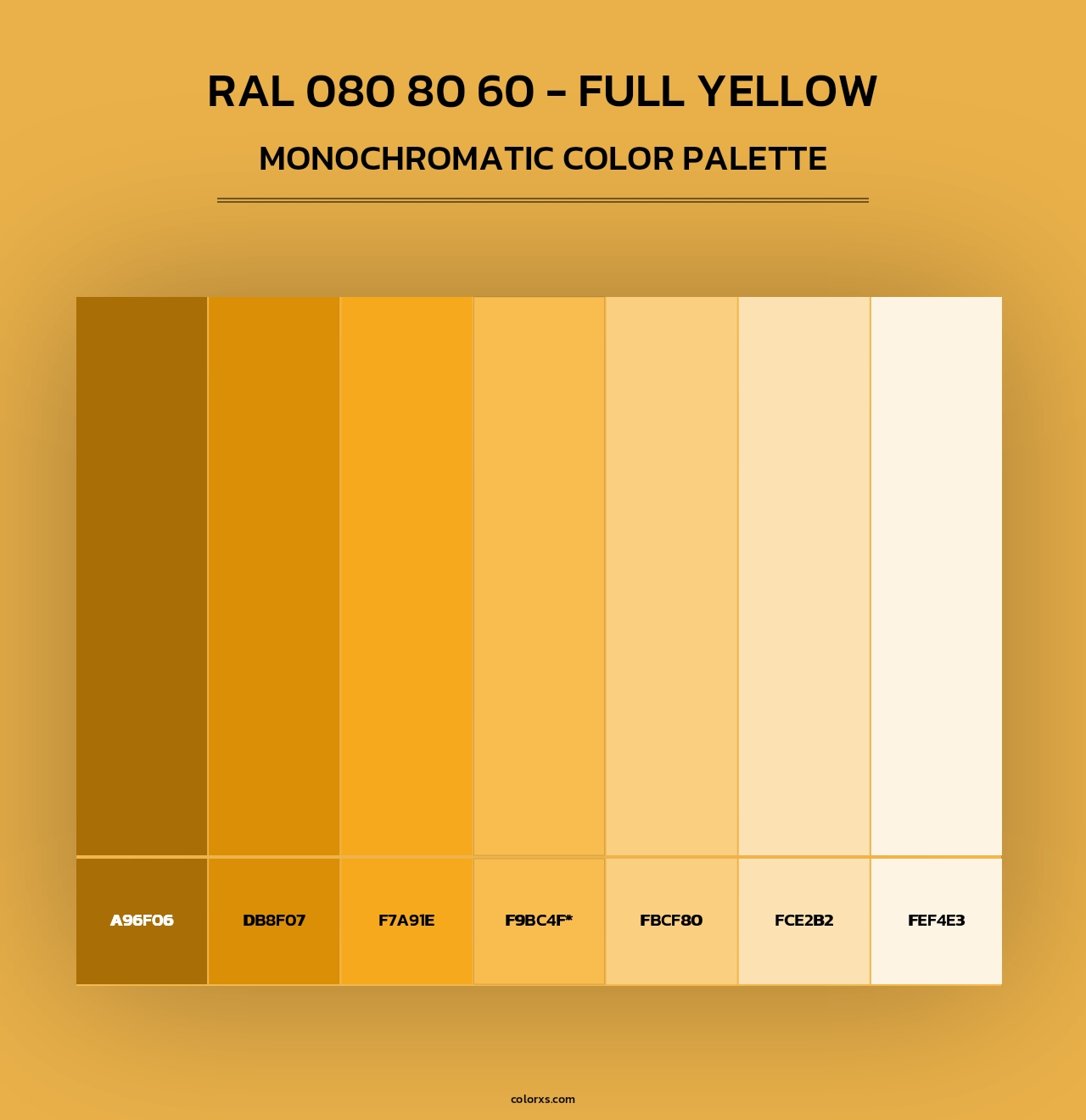 RAL 080 80 60 - Full Yellow - Monochromatic Color Palette