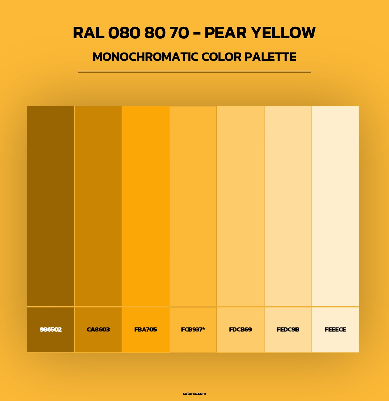 RAL 080 80 70 - Pear Yellow - Monochromatic Color Palette