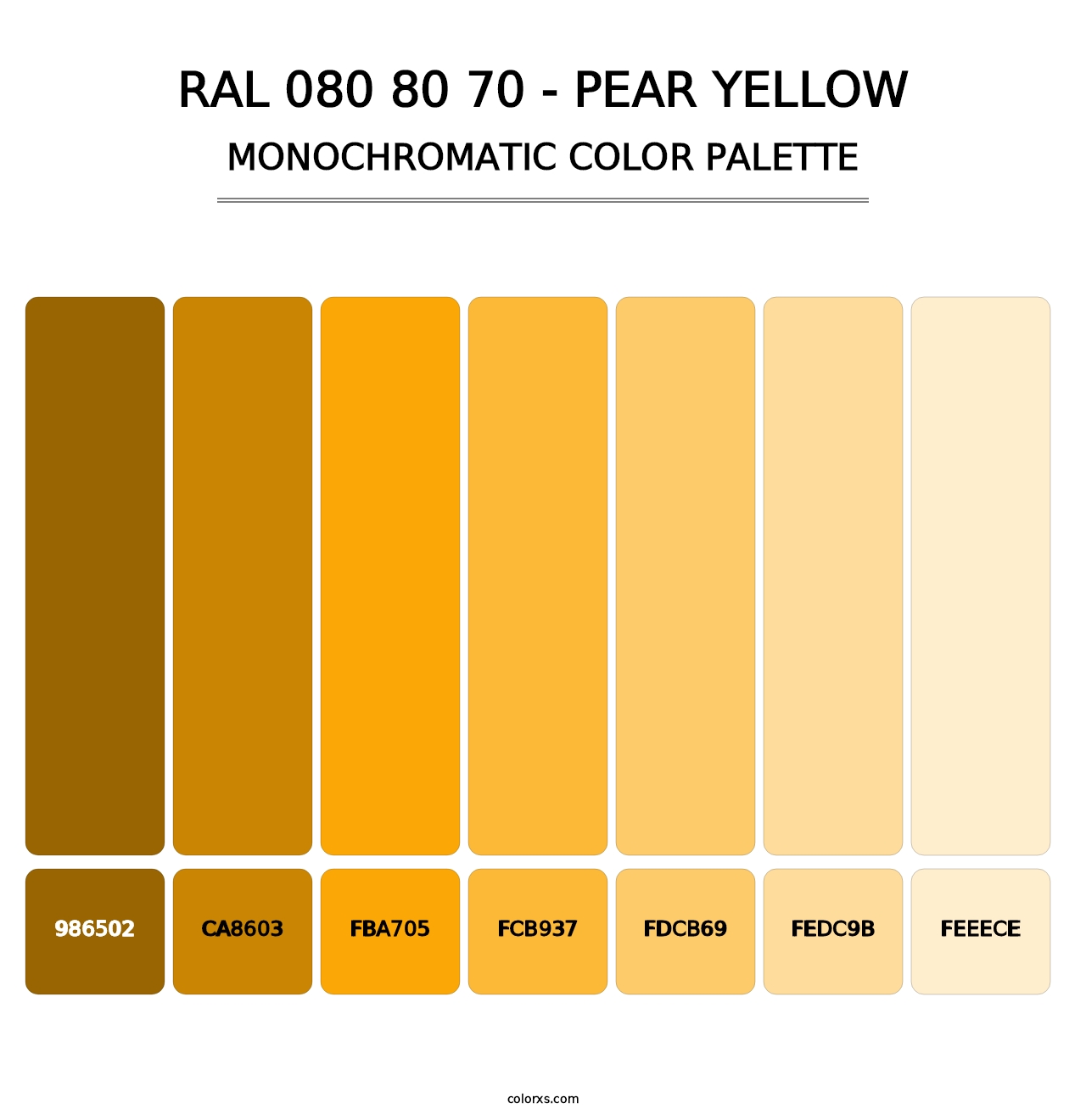 RAL 080 80 70 - Pear Yellow - Monochromatic Color Palette