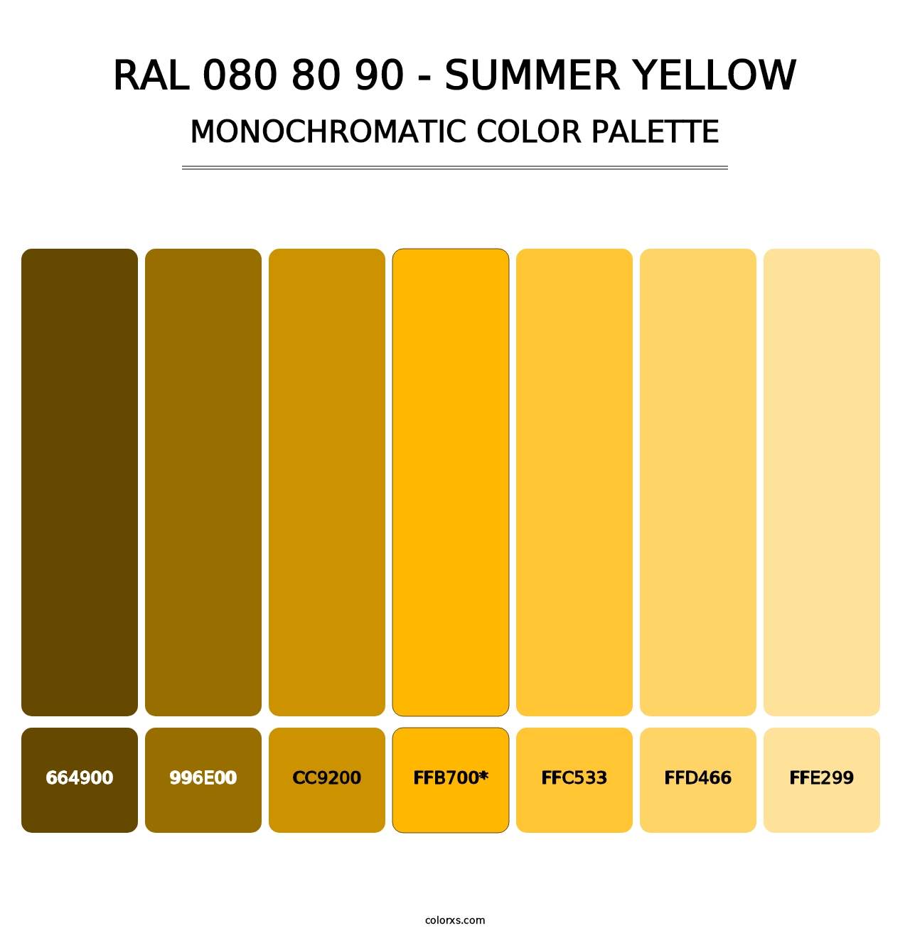 RAL 080 80 90 - Summer Yellow - Monochromatic Color Palette