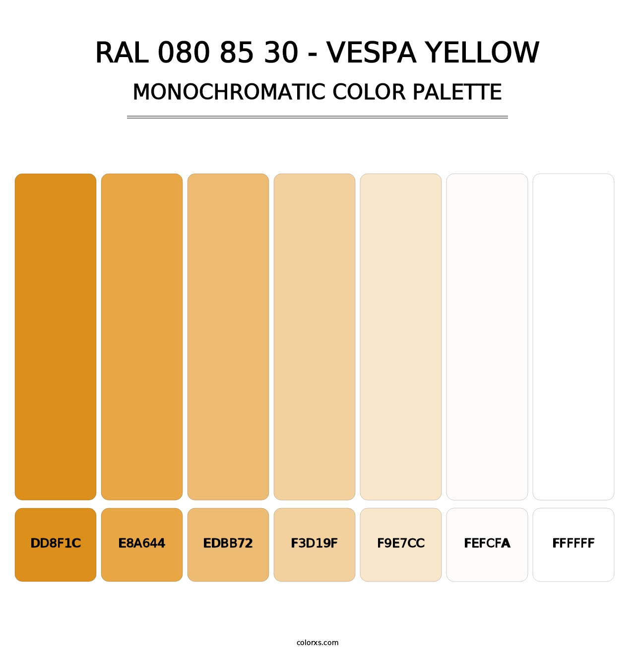 RAL 080 85 30 - Vespa Yellow - Monochromatic Color Palette