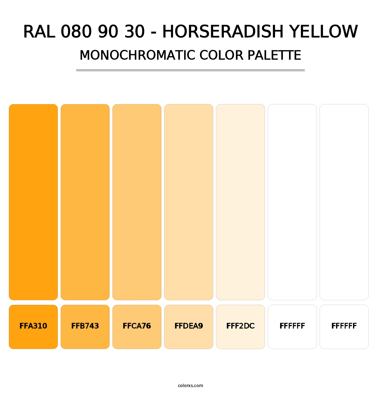 RAL 080 90 30 - Horseradish Yellow - Monochromatic Color Palette