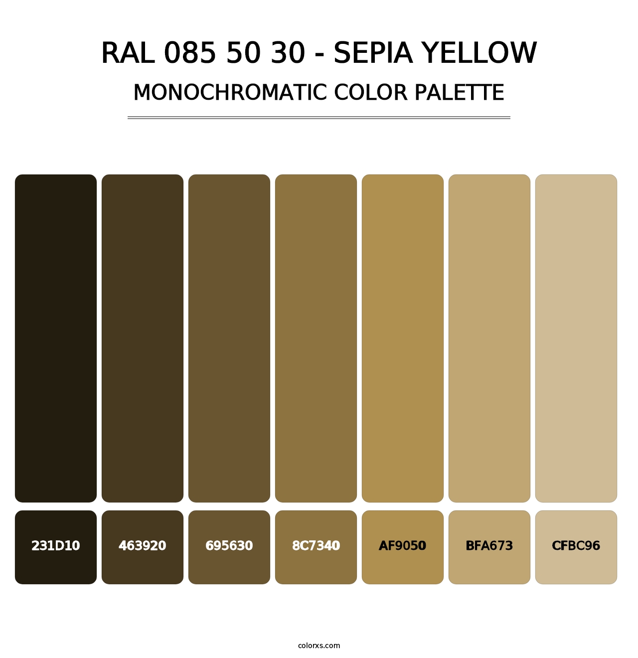 RAL 085 50 30 - Sepia Yellow - Monochromatic Color Palette