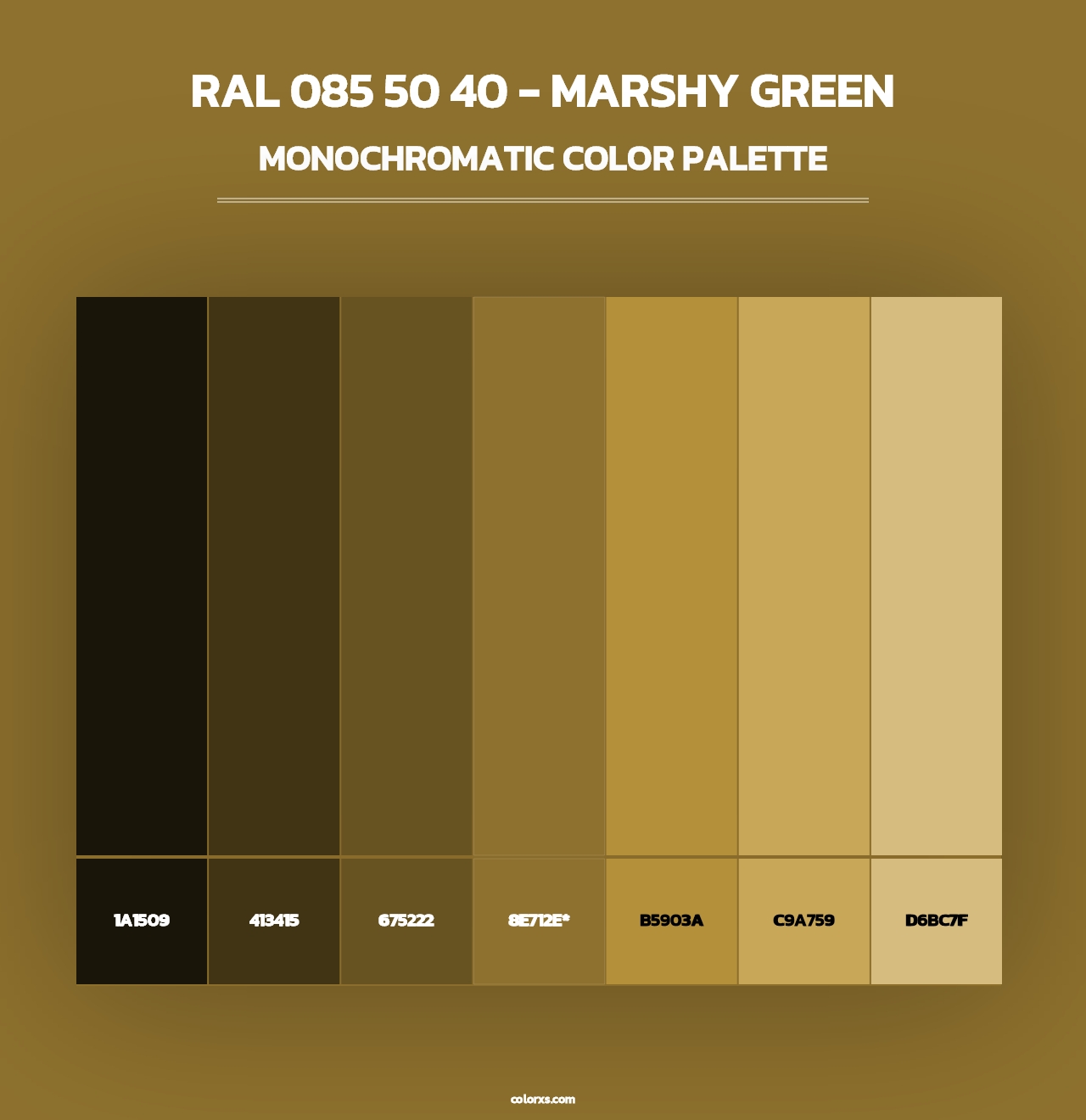 RAL 085 50 40 - Marshy Green - Monochromatic Color Palette