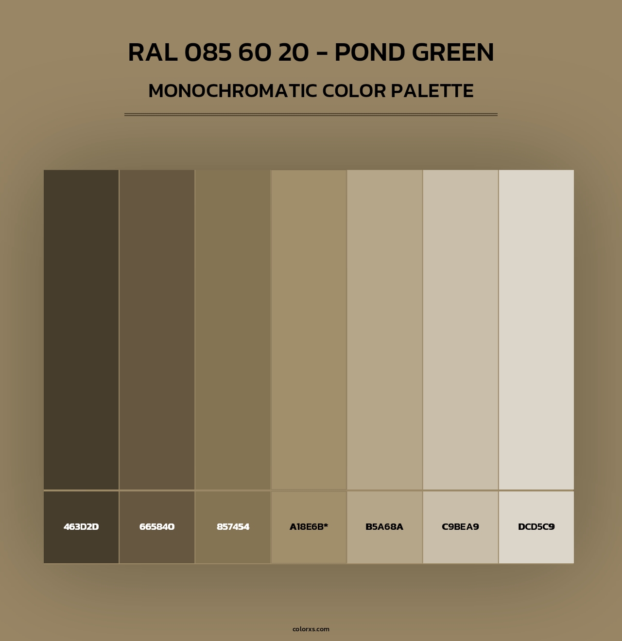 RAL 085 60 20 - Pond Green - Monochromatic Color Palette
