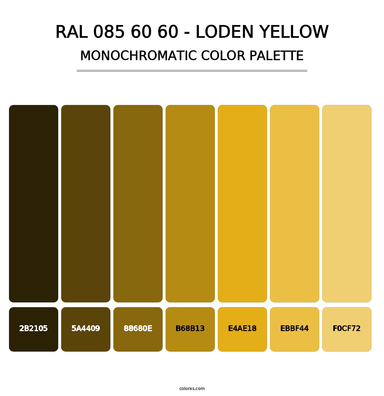 RAL 085 60 60 - Loden Yellow - Monochromatic Color Palette