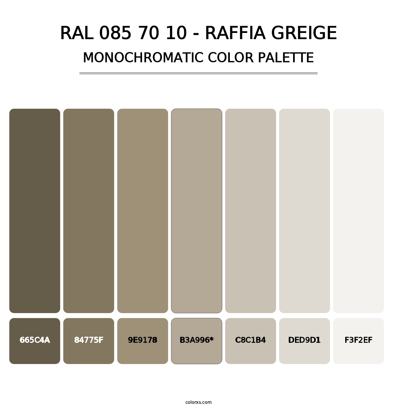 RAL 085 70 10 - Raffia Greige - Monochromatic Color Palette