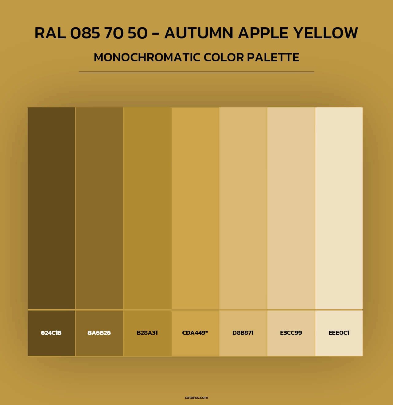 RAL 085 70 50 - Autumn Apple Yellow - Monochromatic Color Palette