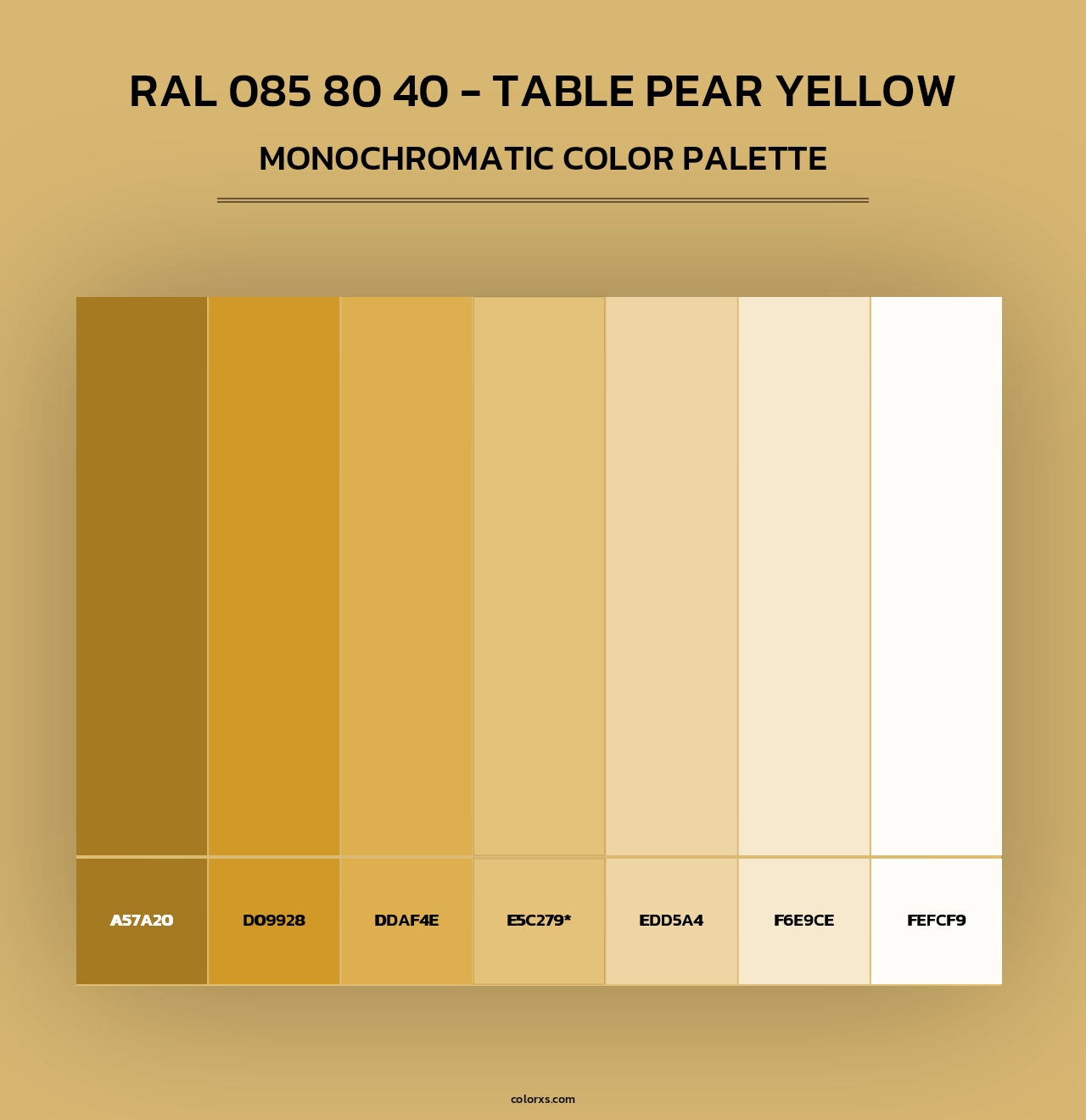 RAL 085 80 40 - Table Pear Yellow - Monochromatic Color Palette