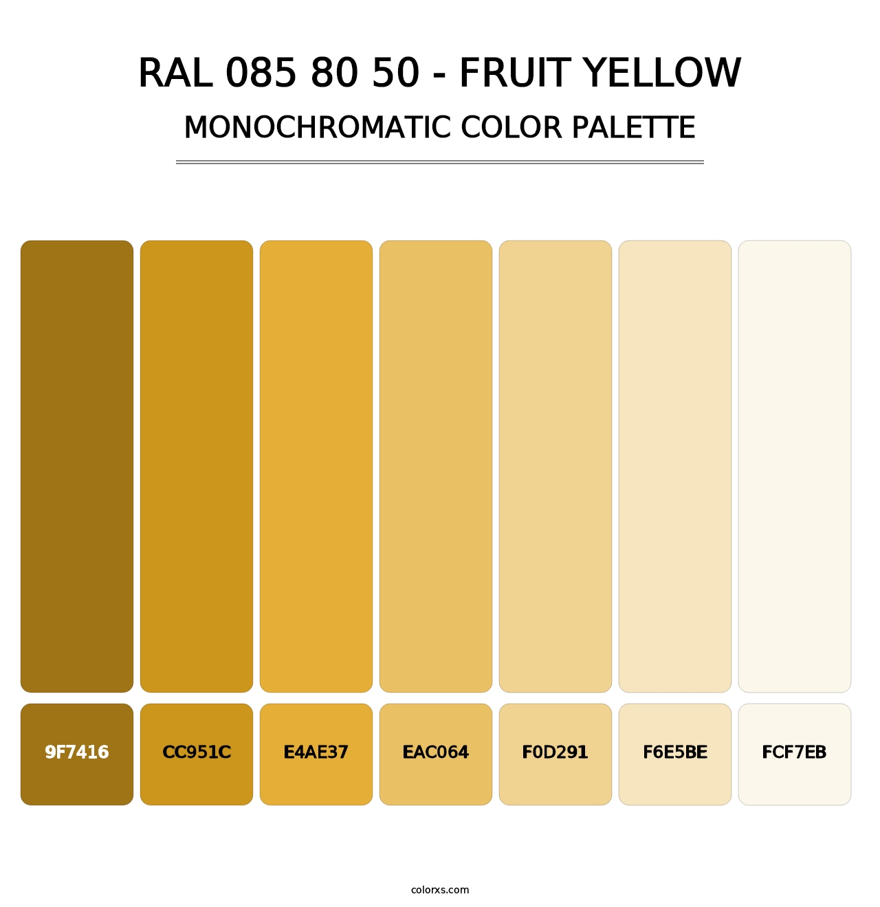 RAL 085 80 50 - Fruit Yellow - Monochromatic Color Palette